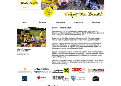 Betriebs-BEACHGAMES - Website