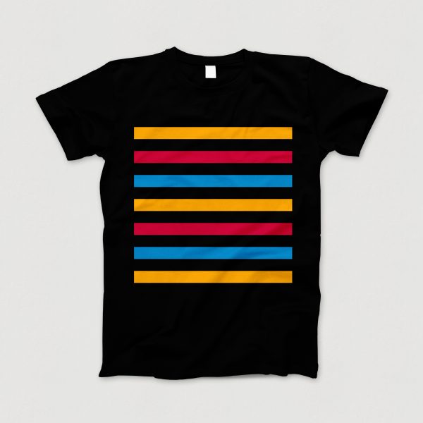 Streifen-T-Shirt, schwarz, 3 Farben