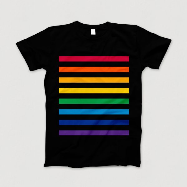 Streifen-T-Shirt, schwarz, bunt