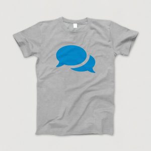 Awesome-Shirt, grau-meliert, "Dialog" (blau)