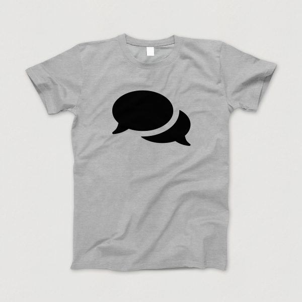 Awesome-Shirt, grau-meliert, "Dialog" (schwarz)
