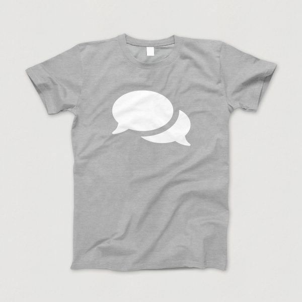 Awesome-Shirt, grau-meliert, "Dialog" (weiss)