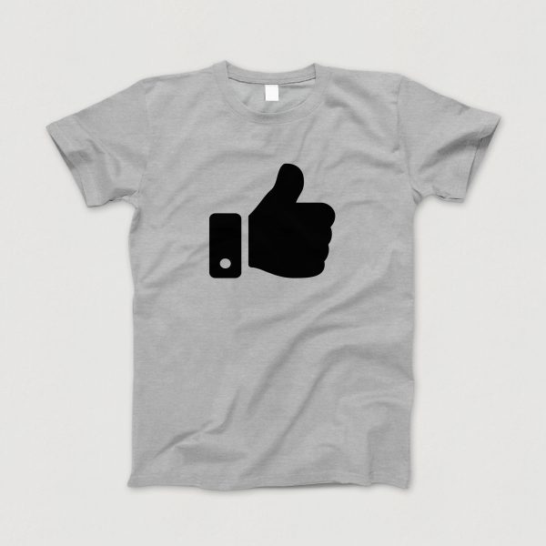 Awesome-Shirt, grau-meliert, "Like" (schwarz)