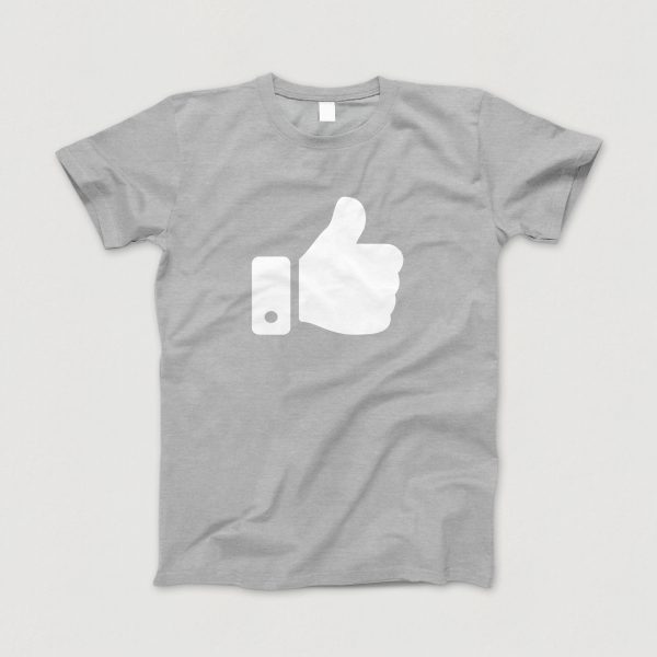 Awesome-Shirt, grau-meliert, "Like" (weiss)