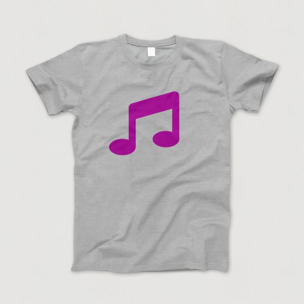Awesome-Shirt, grau-meliert, "Musik" (lila)