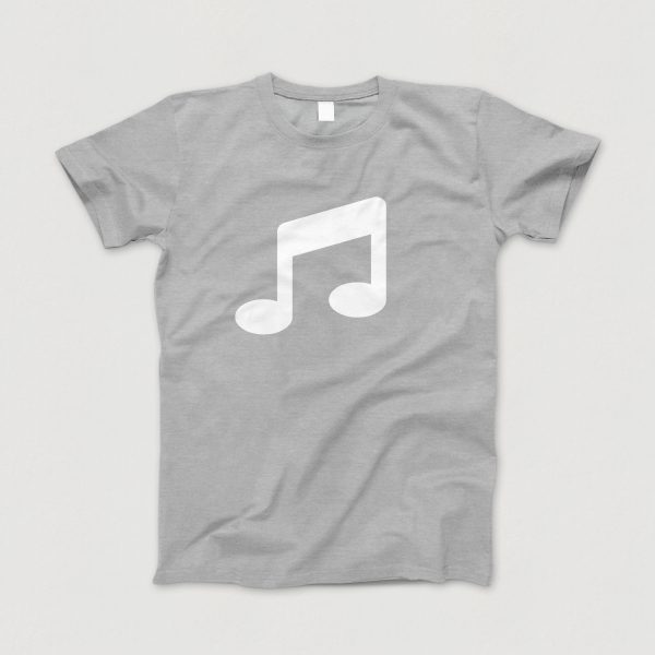 Awesome-Shirt, grau-meliert, "Musik" (weiss)