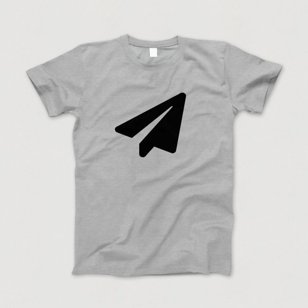 Awesome-Shirt, grau-meliert, "Papierflieger" (schwarz)