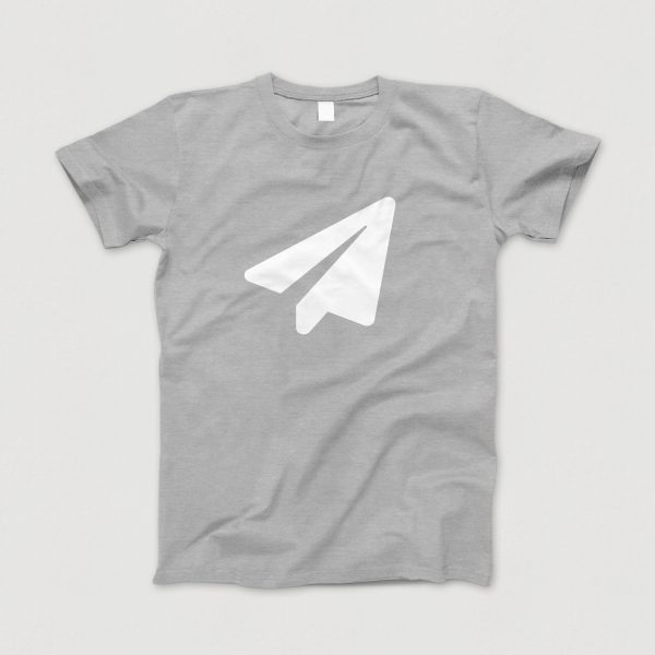 Awesome-Shirt, grau-meliert, "Papierflieger" (weiss)