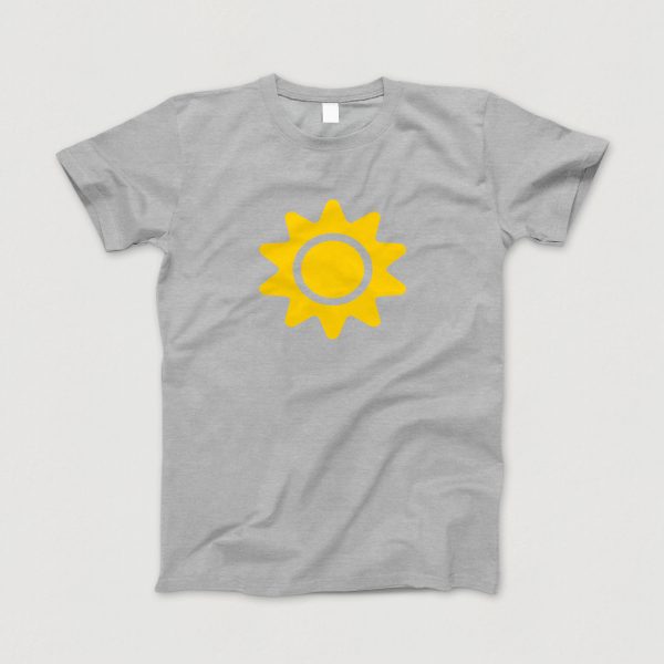 Awesome-Shirt, grau-meliert, "Sonne" (gelb)