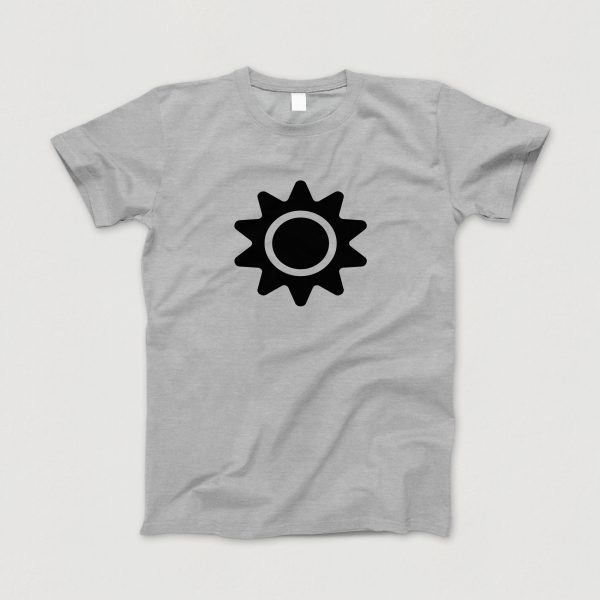 Awesome-Shirt, grau-meliert, "Sonne" (schwarz)