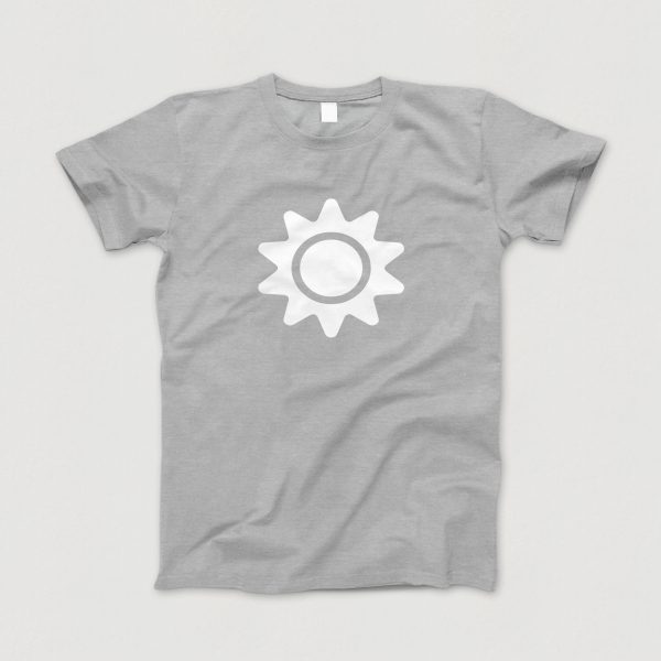 Awesome-Shirt, grau-meliert, "Sonne" (weiss)
