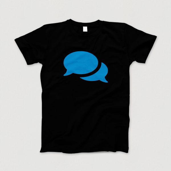 Awesome-Shirt, schwarz, "Dialog" (blau)