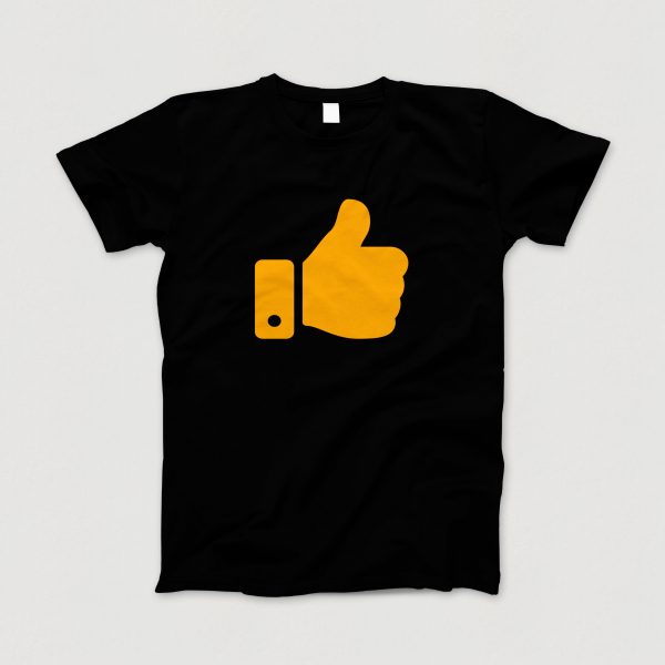 Awesome-Shirt, schwarz, "Like" (gelb-orange)