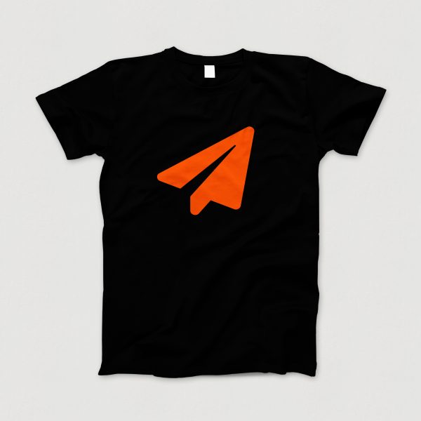 Awesome-Shirt, schwarz, "Papierflieger" (orange)