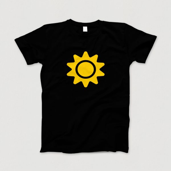Awesome-Shirt, schwarz, "Sonne" (gelb)