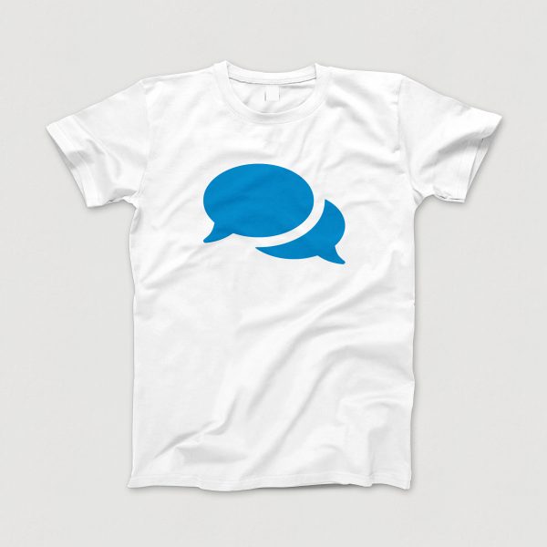 Awesome-Shirt, weiss, "Dialog" (blau)