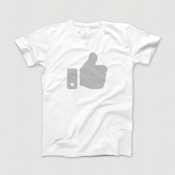 Awesome-Shirt, weiss, "Like" (grau)