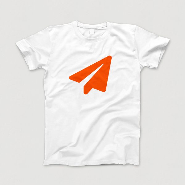 Awesome-Shirt, weiss, "Papierflieger" (orange)