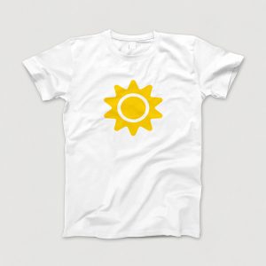 Awesome-Shirt, weiss, "Sonne" (gelb)
