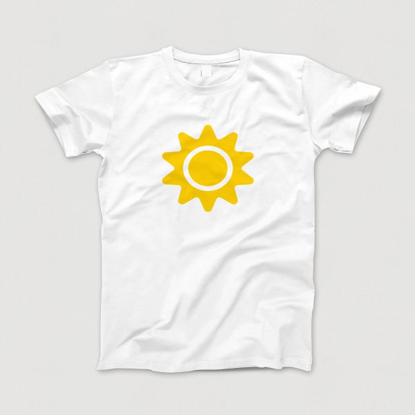 Awesome-Shirt, weiss, "Sonne" (gelb)