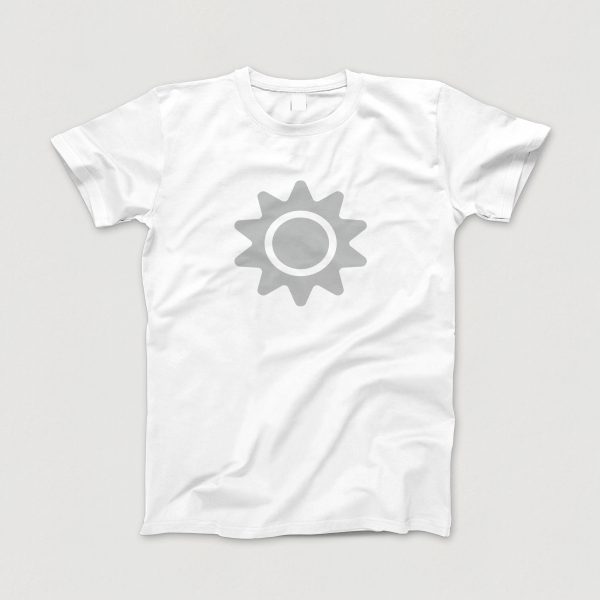 Awesome-Shirt, weiss, "Sonne" (grau)